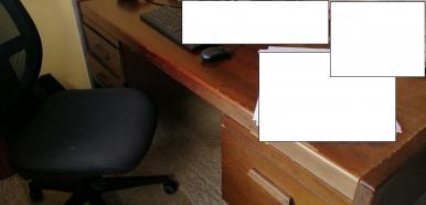 Photo détaillant le don Bureau droit 160 x 80 - état très moyen