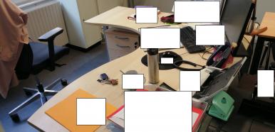 Photo détaillant le don Bureau d'angle 180x140 - état correct