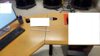Photo détaillant le don Bureau d'angle 160x140 - état moyen