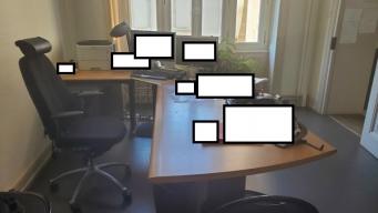 Photo détaillant le don Bureau d'angle de 140 X 160 – état correct