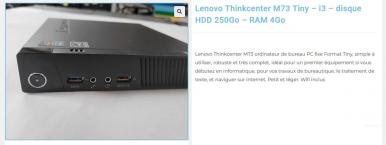 Photo détaillant le don Lot de 236 M73 Tiny Lenovo Thinkcenter